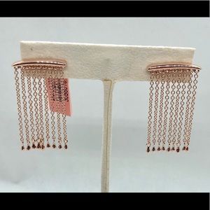 14K Rose Gold/925 Tassel Earrings